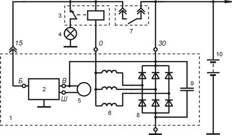 Схема включения регулятора Я112В в составе генераторной установки